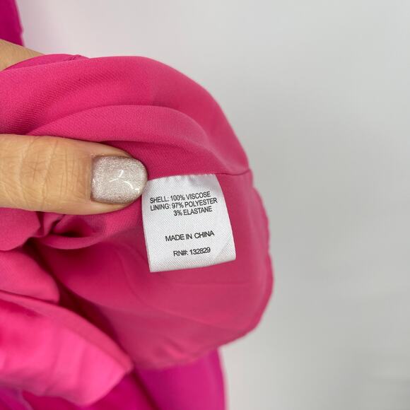 Lovers and Friends | Shelby Asymmetric Dress in Pink Handkerchief Hem Rosette S - Picture 15 of 16